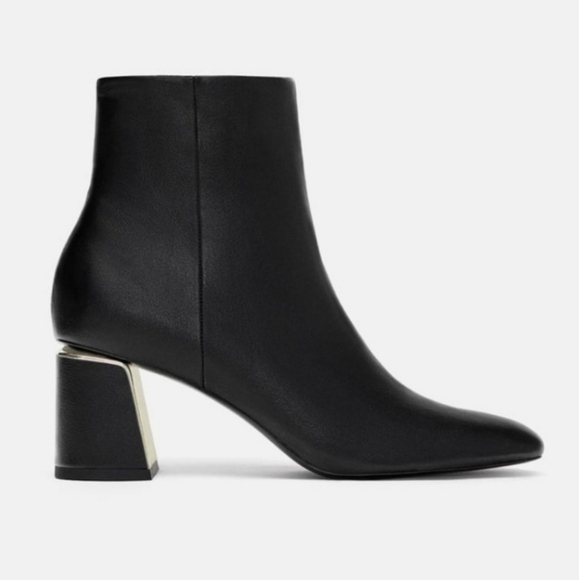 Zara Black Ankle Heel Boots Sz 40 Fit Like 8.5 - Picture 14 of 14